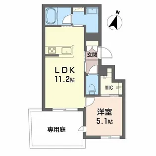 エクラージュ牛田旭【1階】の間取り