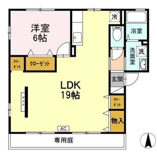 クレストハウスC棟【1階】の間取り