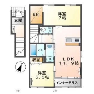 カーサ牛田本町【2階】の間取り
