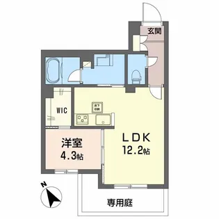 ペルル段原南【1階】の間取り