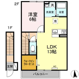 XEVOHARU(ジーヴォハル)【2階】の間取り
