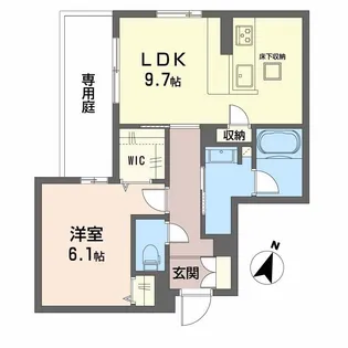 BALLOONFLOWER NORTH【1階】の間取り