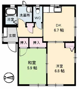 クレール(東雲)【1階】の間取り
