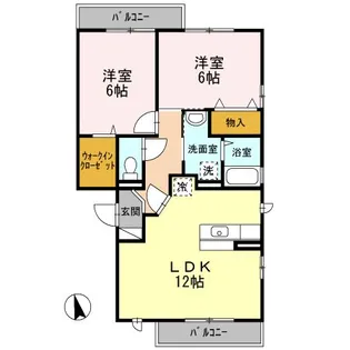 ピアドール今津【3階】の間取り