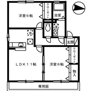 パークボヌールA棟【2階】の間取り