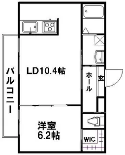 リッシュ安芸中野 A棟【102号室】の間取り