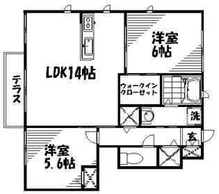 フィオレンテ B棟【0102号室】の間取り