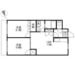 ハイムエスポワール・F【1階】の間取り