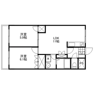 ラルジュミリュー【2階】の間取り