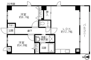 フィネスヒロタ【201号室】の間取り