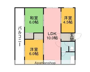 広島県広島市西区高須1丁目【マンション】の間取り