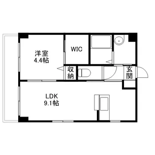 ドミール千田町【0201号室】の間取り