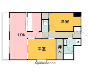 グリーンコート毘沙門【8階】の間取り