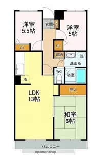 カーサ中筋【2階】の間取り