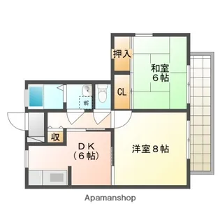 バリュージュ東野【2階】の間取り