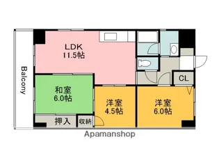 シャルマン財官Ⅱ【6階】の間取り