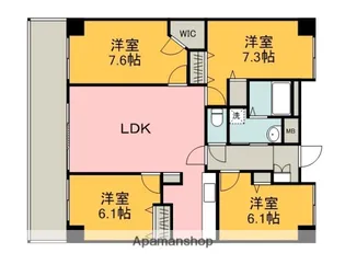 サウスヒルズA−CITY【602号室】の間取り