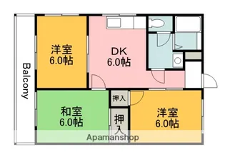 コーポ谷岡【4階】の間取り