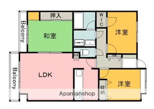 ヒルズアリーナⅢ番館【607号室】の間取り