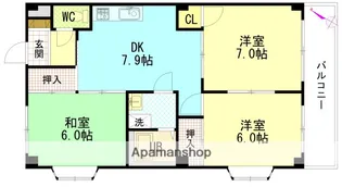 セントラルリバーB棟【1階】の間取り