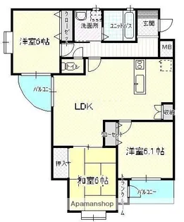 APEX’1【203号室】の間取り