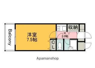 ステューディオせせらぎ【206号室】の間取り