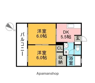 シャルムF・T B棟【102号室】の間取り