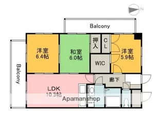 レジデンス古市橋【3階】の間取り