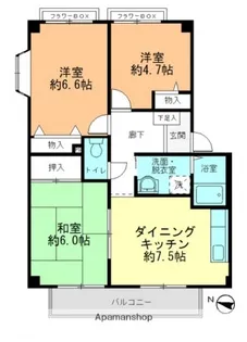 フォブール八木C【2階】の間取り