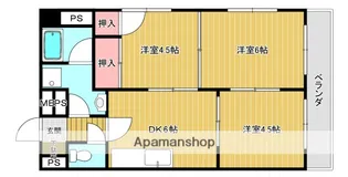 ソレアード山本【4階】の間取り