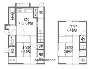 広島県広島市安佐南区長束2丁目【テラスハウス】の間取り