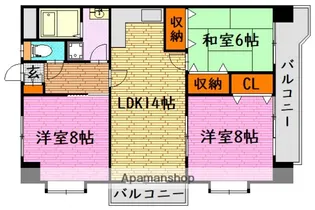 LA宇宙【3階】の間取り