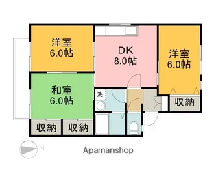ハイカムール池の内【2階】の間取り