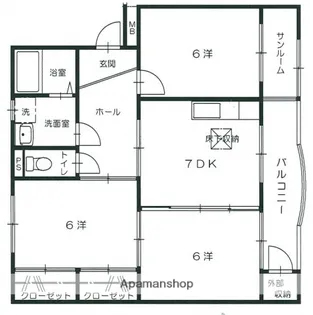 川本マンション【1階】の間取り