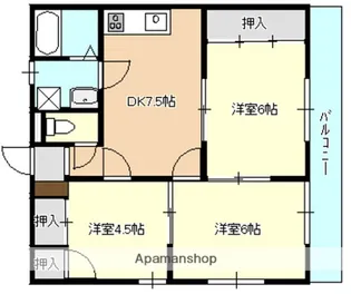コーポ西山【1階】の間取り