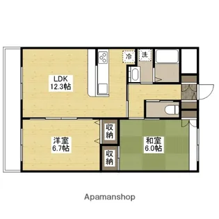 ミニヨンフルールAWA【3階】の間取り