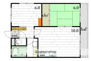 ハイム田中【201号室】の間取り