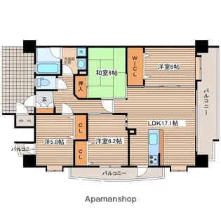 レジデンスソフィア【6階】の間取り