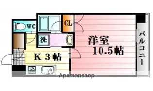 フローラ西原【10階】の間取り