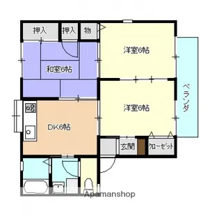 セジュール野北A棟【1階】の間取り