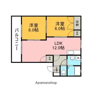 サンウエストパークC棟【202号室】の間取り