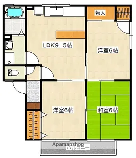 セジュール加美B棟【1階】の間取り