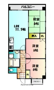 casa参番館【7階】の間取り