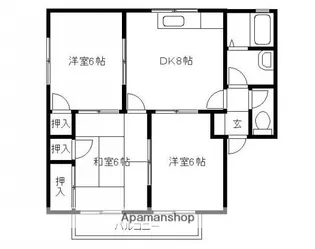 セジュール高取A棟【2階】の間取り
