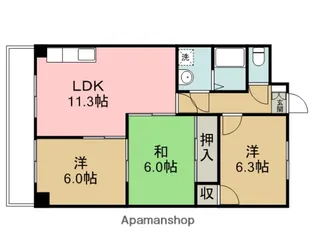 ハイタウン堀田【102号室】の間取り