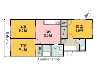 コーポ川本【1階】の間取り