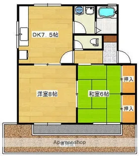 ハイツオオタB棟【1階】の間取り