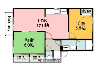 かなぐちあぱ~と【2階】の間取り