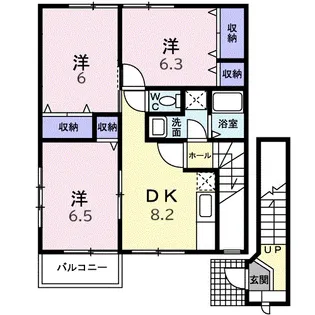 タウニーヒルズ【2階】の間取り