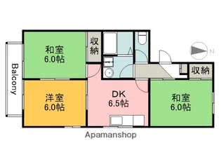 セジュール入江B【201号室】の間取り